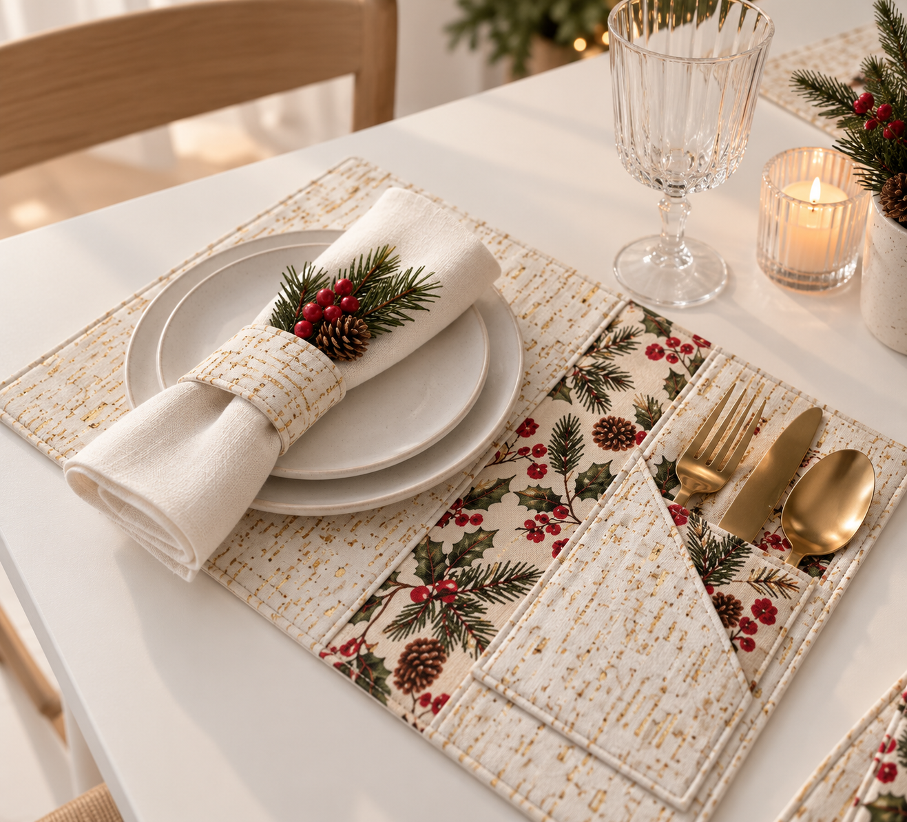 Set de mesa navideño